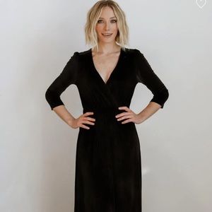 Black velvet maxi dress